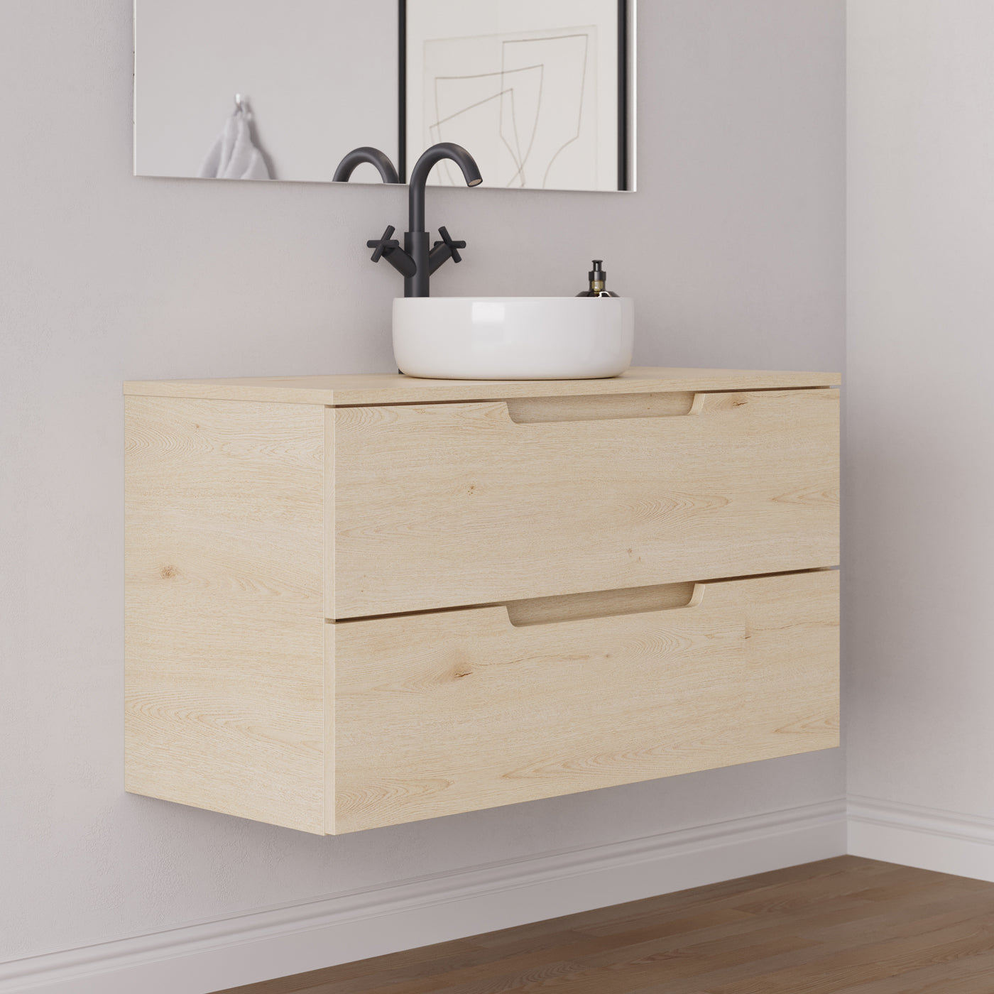 Meuble salle de bain SONRIZA 100cm calima vasque ares vue profil