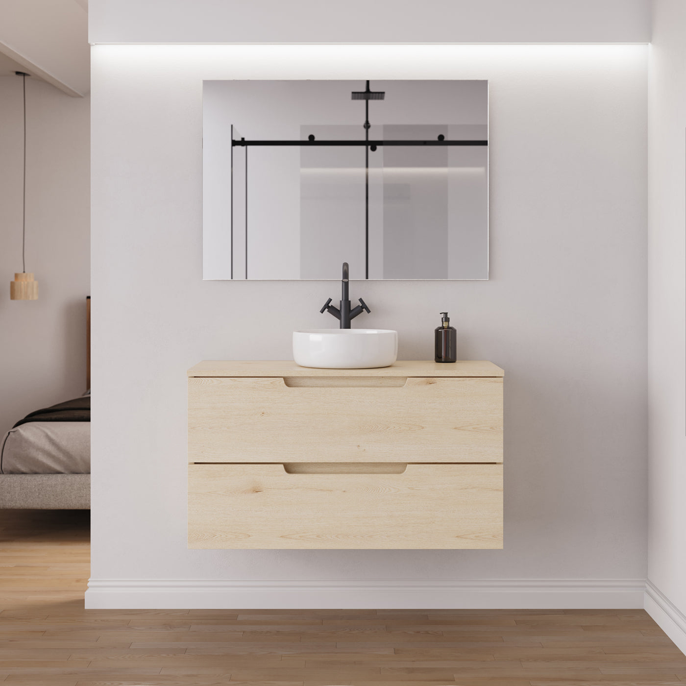 Ambiance meuble salle de bain SONRIZA 100cm calima vasque ares