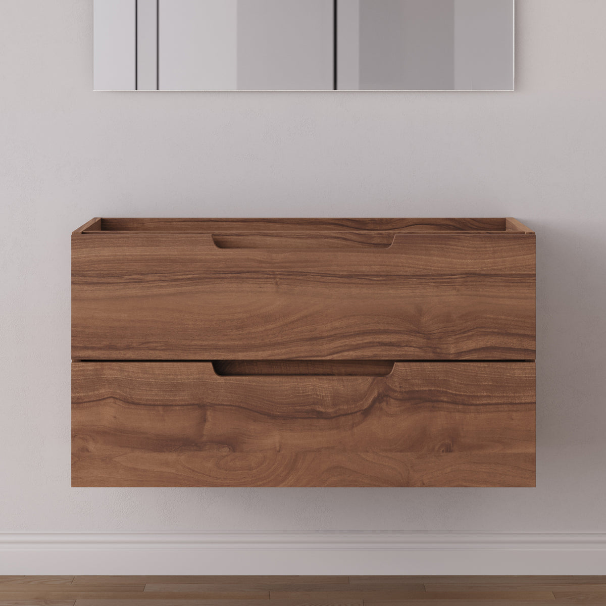 Meuble sous vasque SONRIZA 100 cm 2 tiroirs noyer