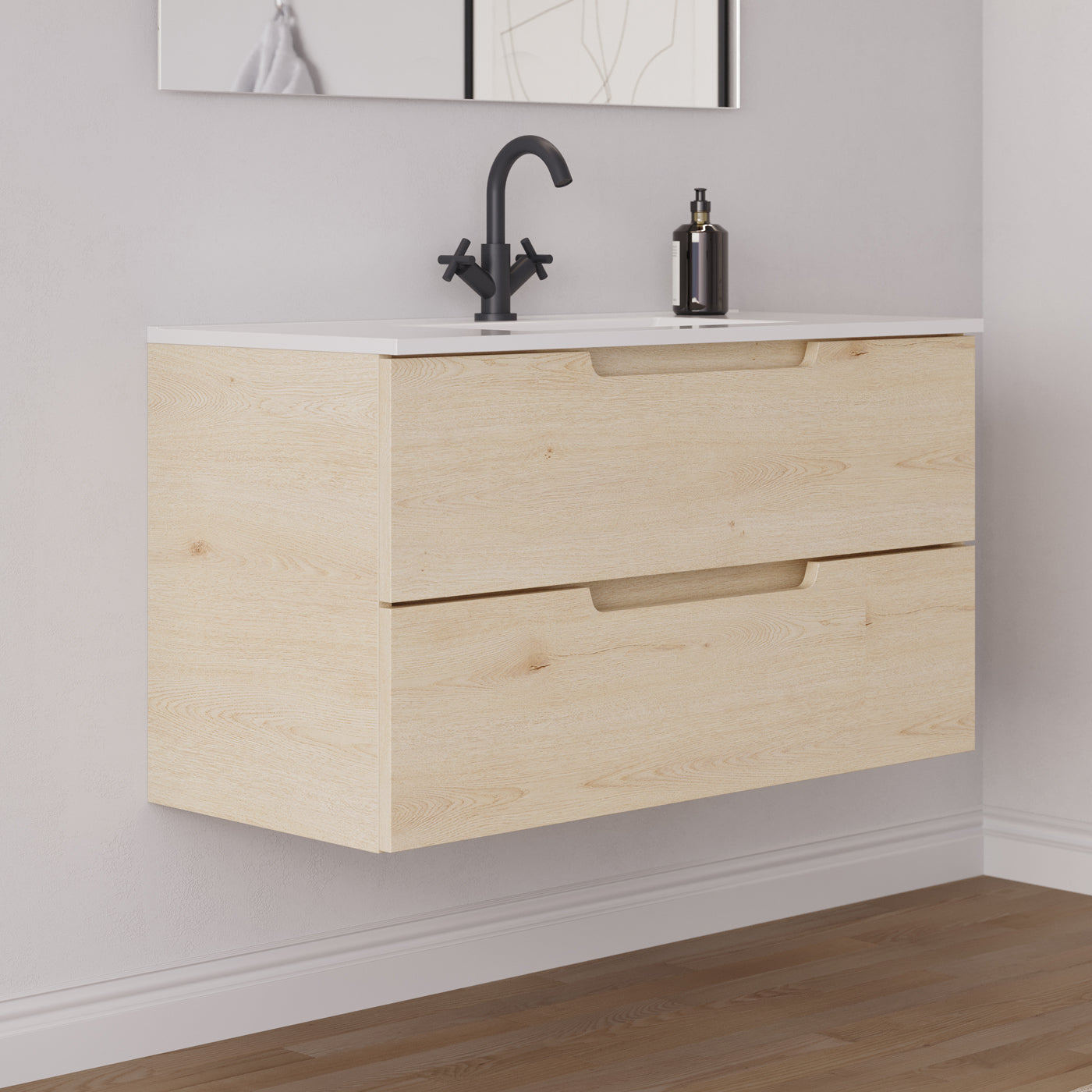 Meuble salle de bain SONRIZA 100cm calima vue profil