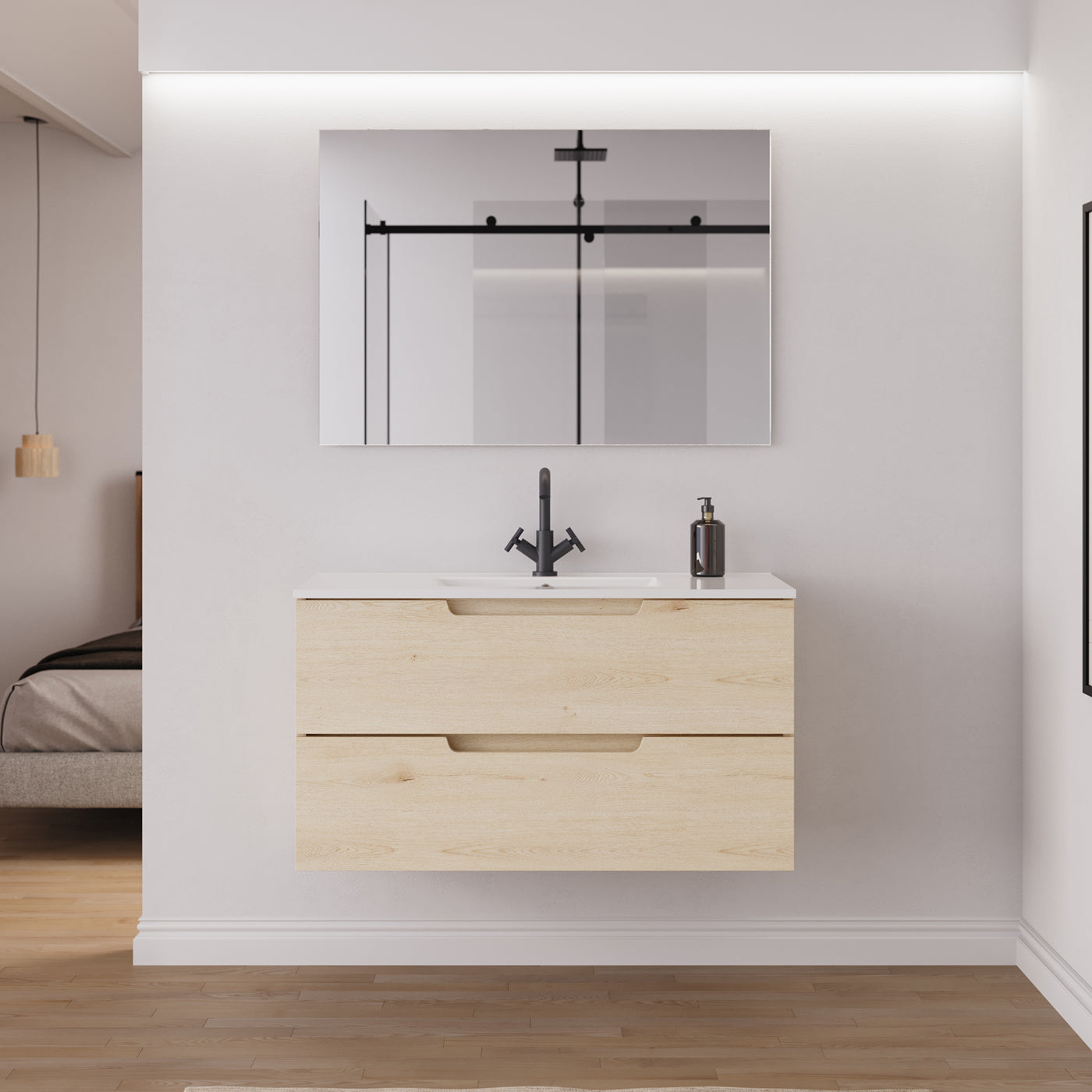 Ensemble Meuble salle de bain SONRIZA 100cm calima