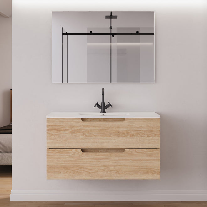 Meuble salle de bain SONRIZA 100cm roble era miroir