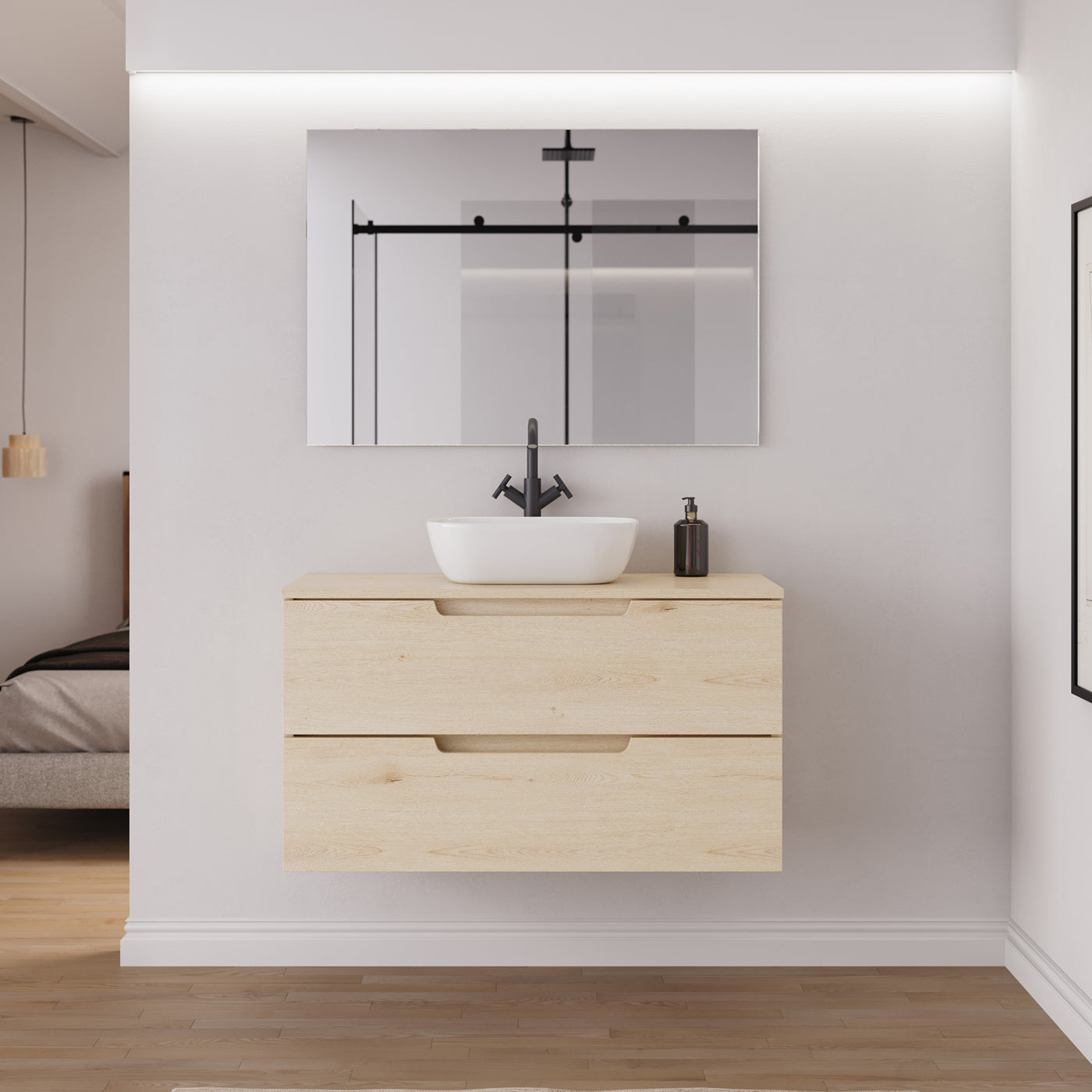 Ambiance meuble salle de bain SONRIZA 100cm calima vasque zeus