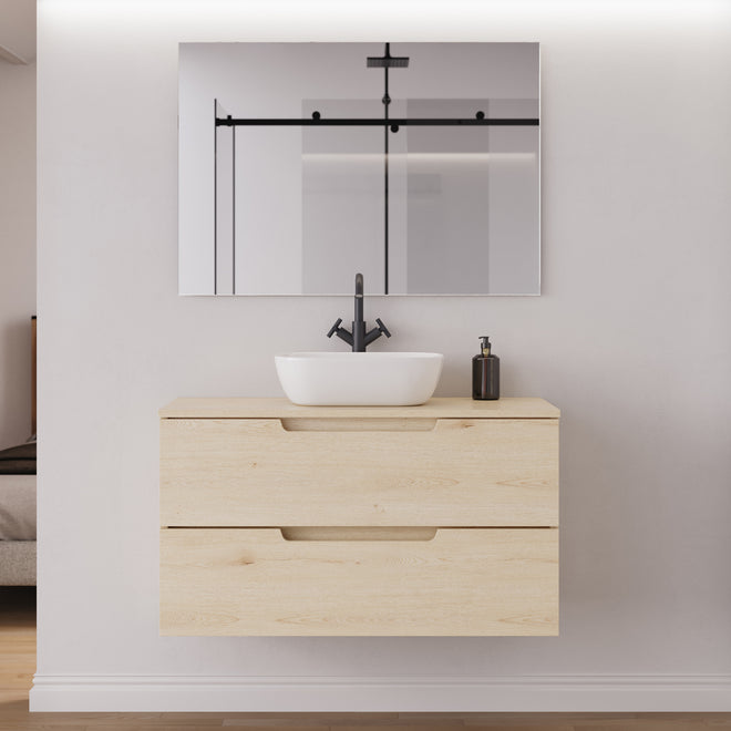 Meuble salle de bain SONRIZA 100cm calima vasque zeus miroir