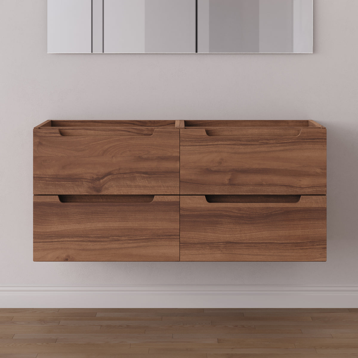 Meuble sous vasque SONRIZA 120 cm 4 tiroirs noyer