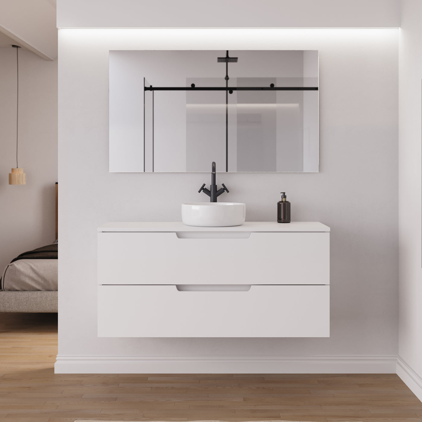 Ambiance meuble salle de bain SONRIZA 120cm blanc vasque ares 