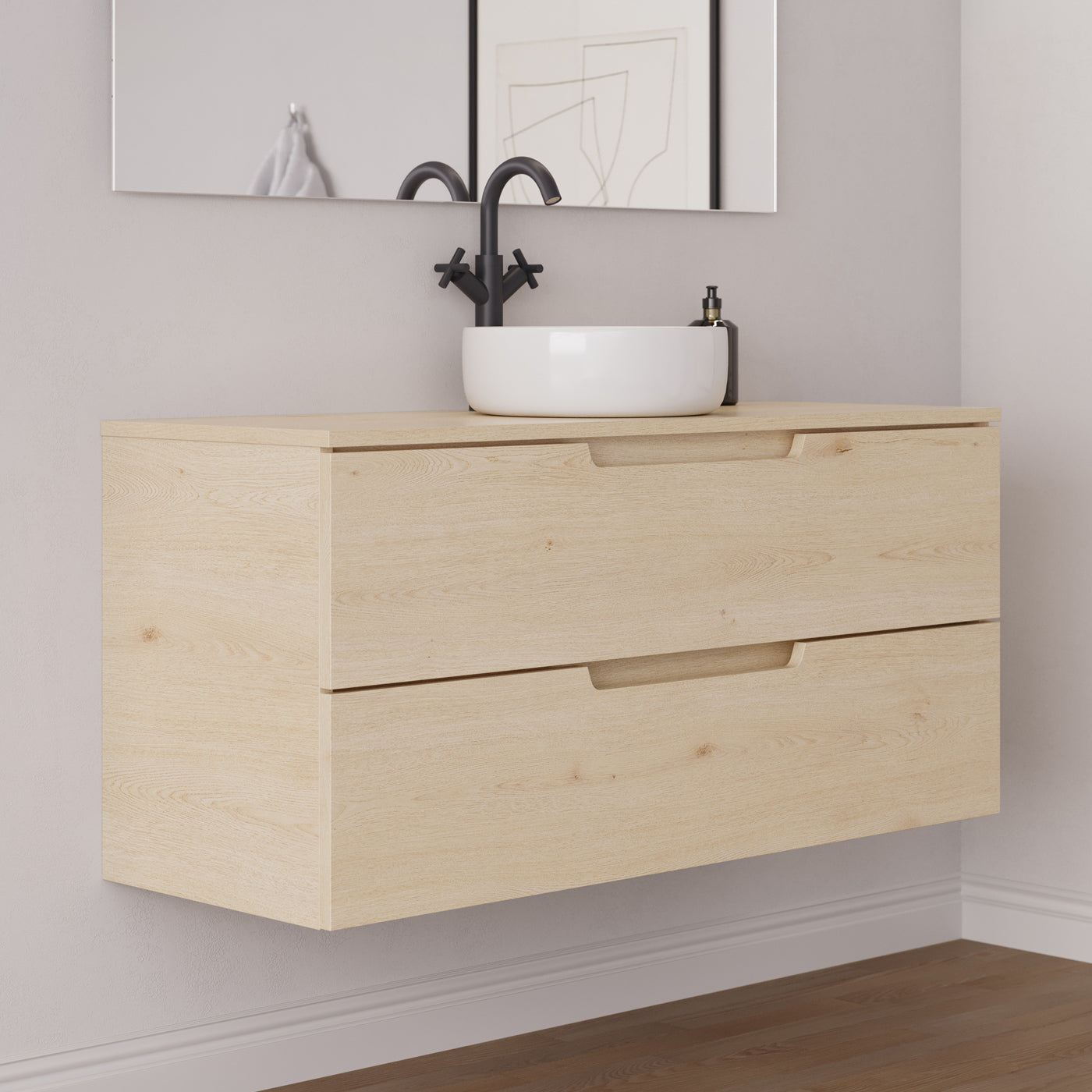 Meuble salle de bain SONRIZA 120cm calima vasque ares vue profil