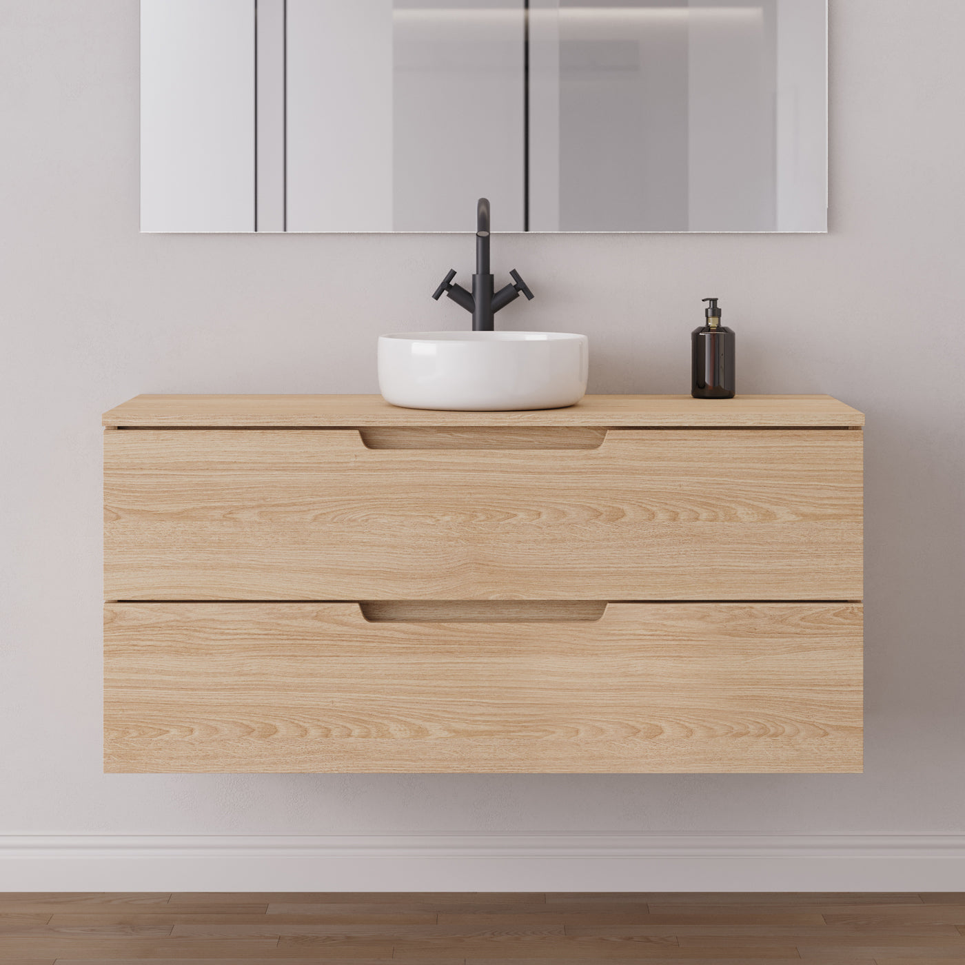 Meuble salle de bain SONRIZA 120cm roble era vasque ares