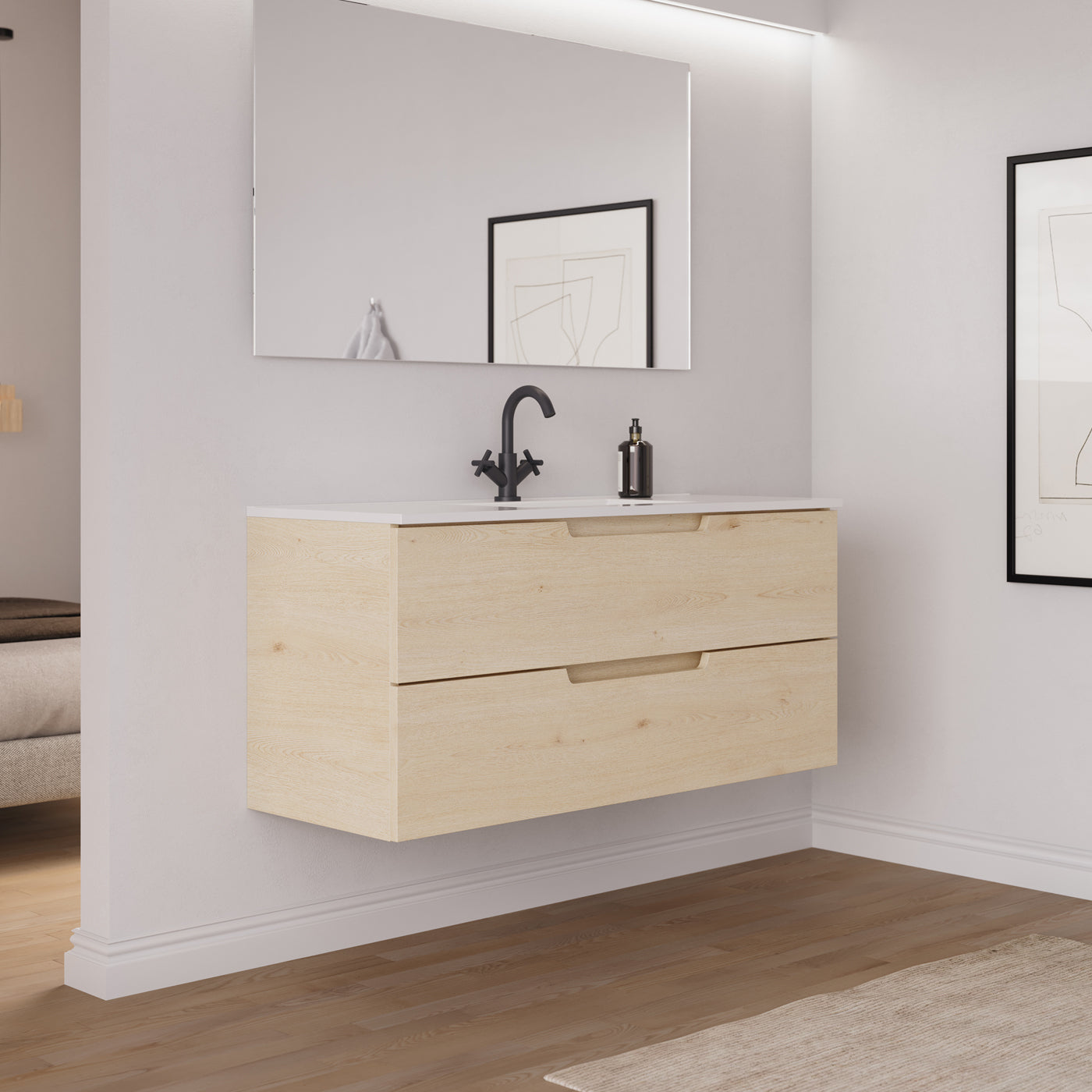 Ensemble Meuble salle de bain SONRIZA 120cm calima vue profil