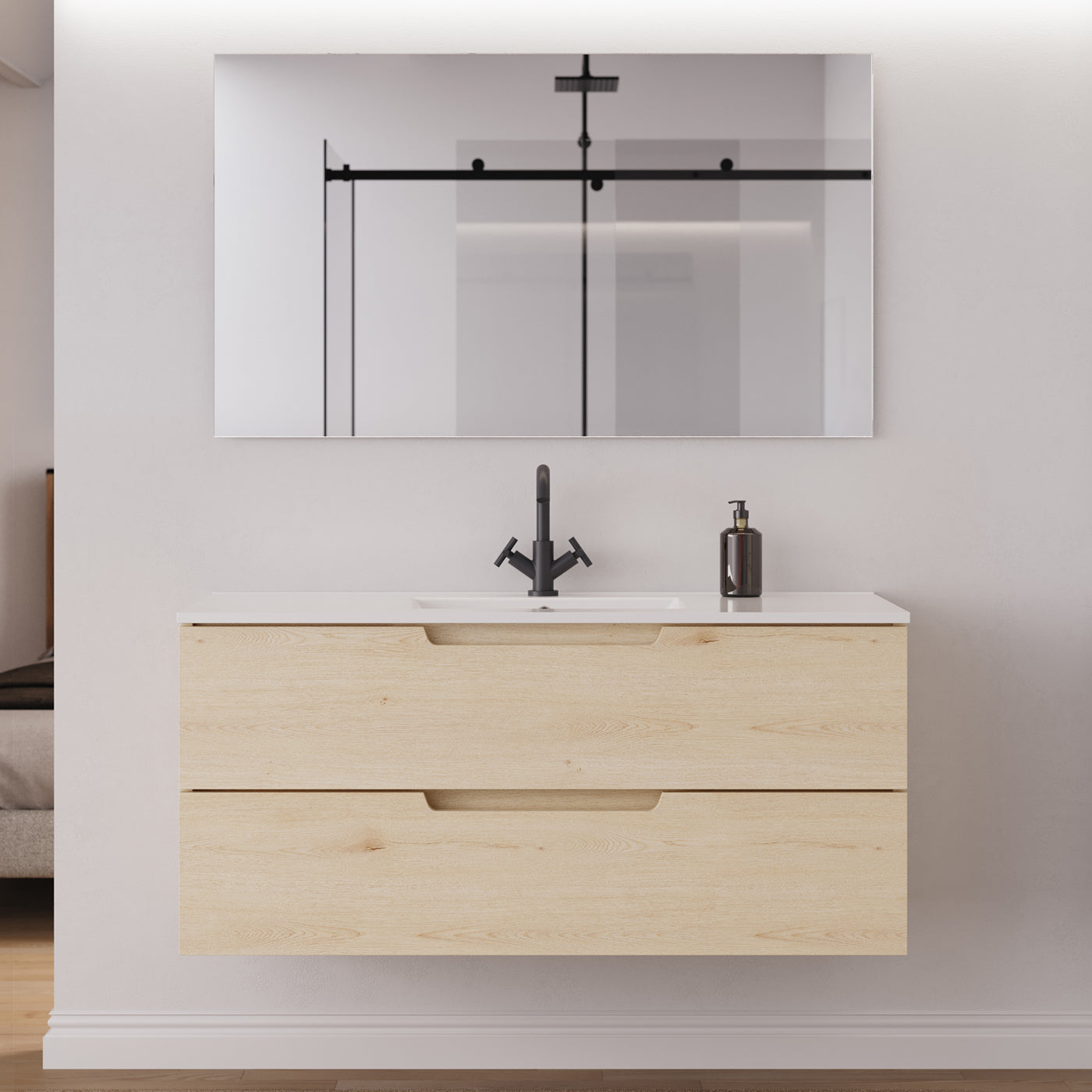Meuble salle de bain SONRIZA 120cm calima miroir