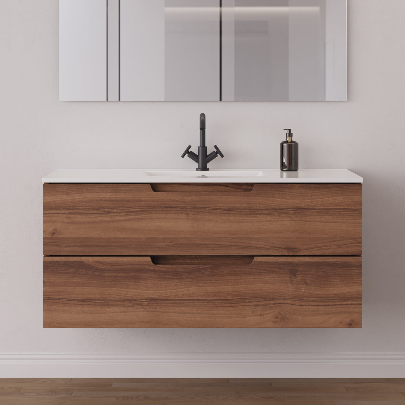 Meuble salle de bain SONRIZA 120cm noyer