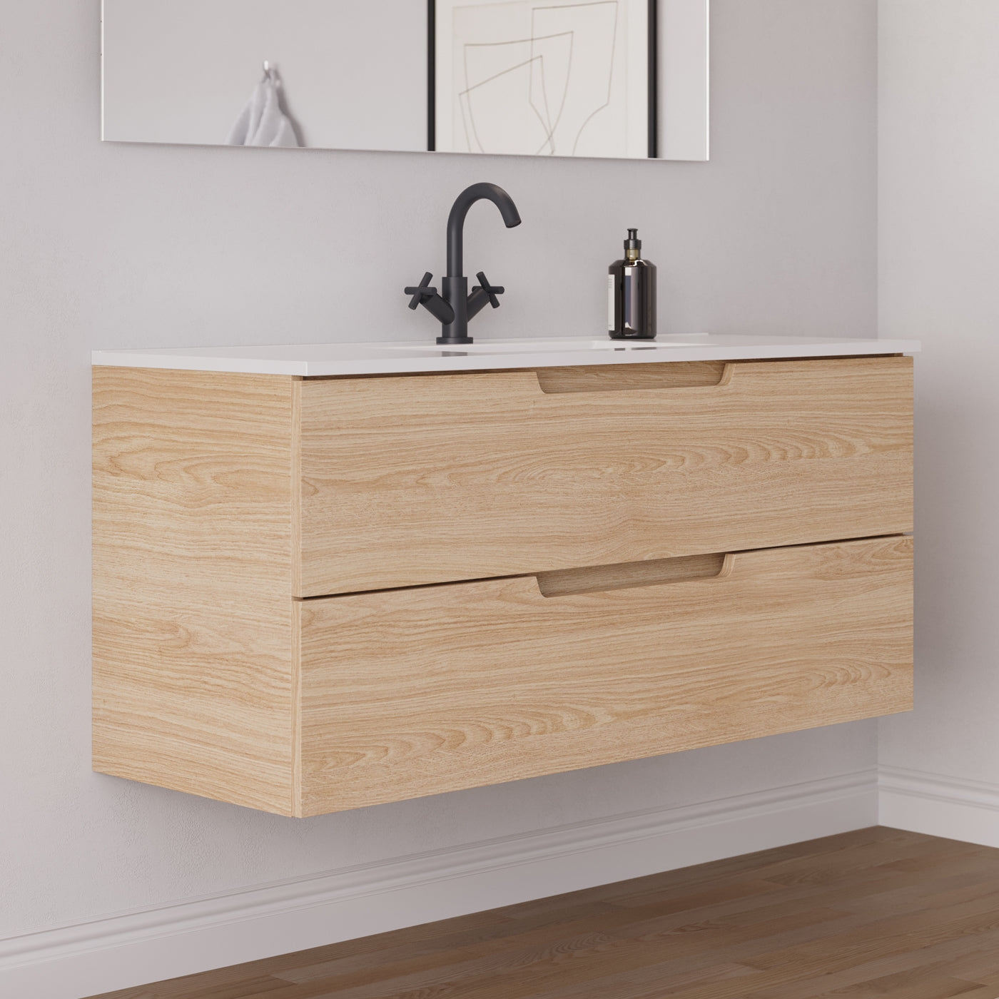 Meuble salle de bain SONRIZA 120cm roble era vue profil