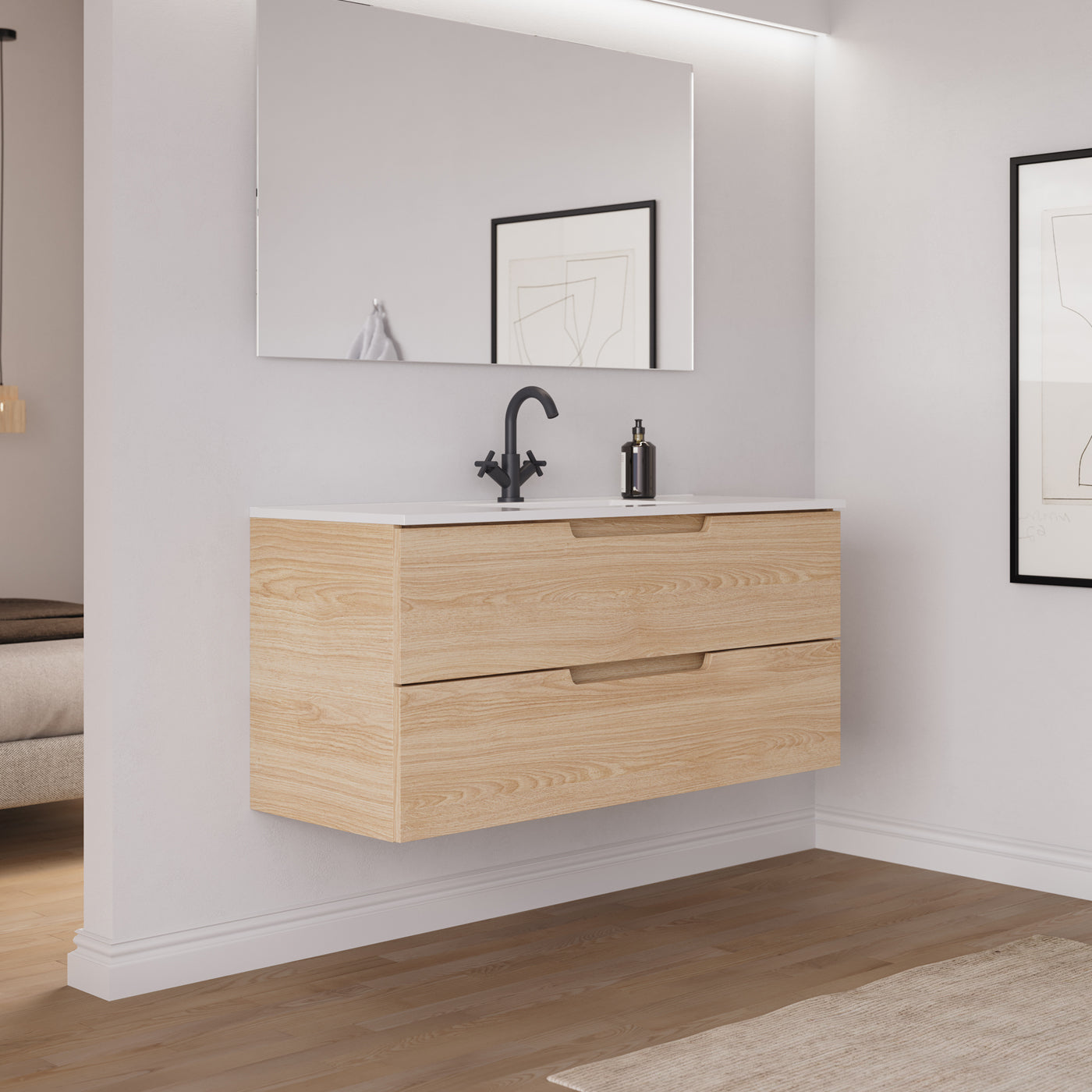 Ensemble Meuble salle de bain SONRIZA 120cm roble era vue profil
