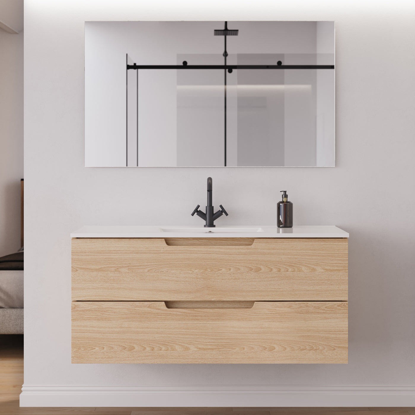Meuble salle de bain SONRIZA 120cm roble era miroir