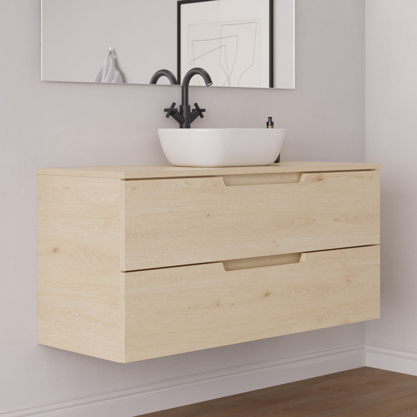 Meuble salle de bain SONRIZA 120 cm calima vasque zeus vue profil