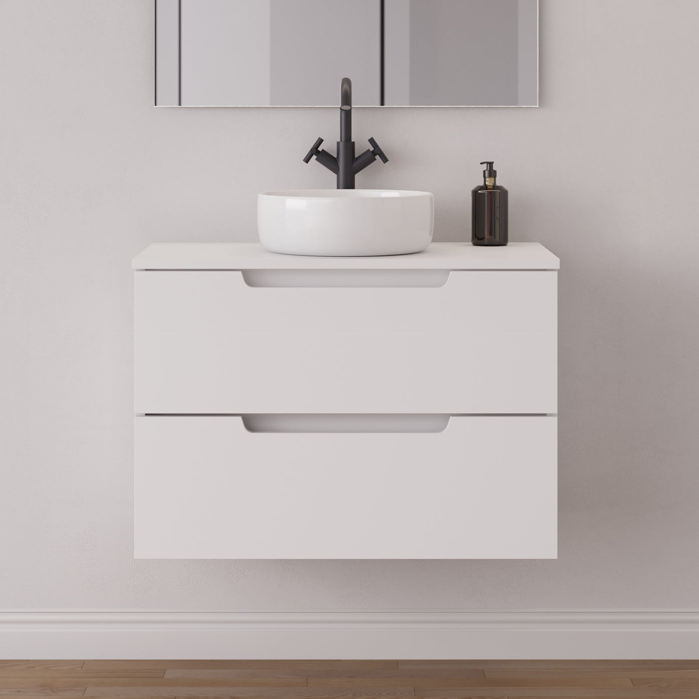 Meuble salle de bain SONRIZA 80cm blanc vasque ares