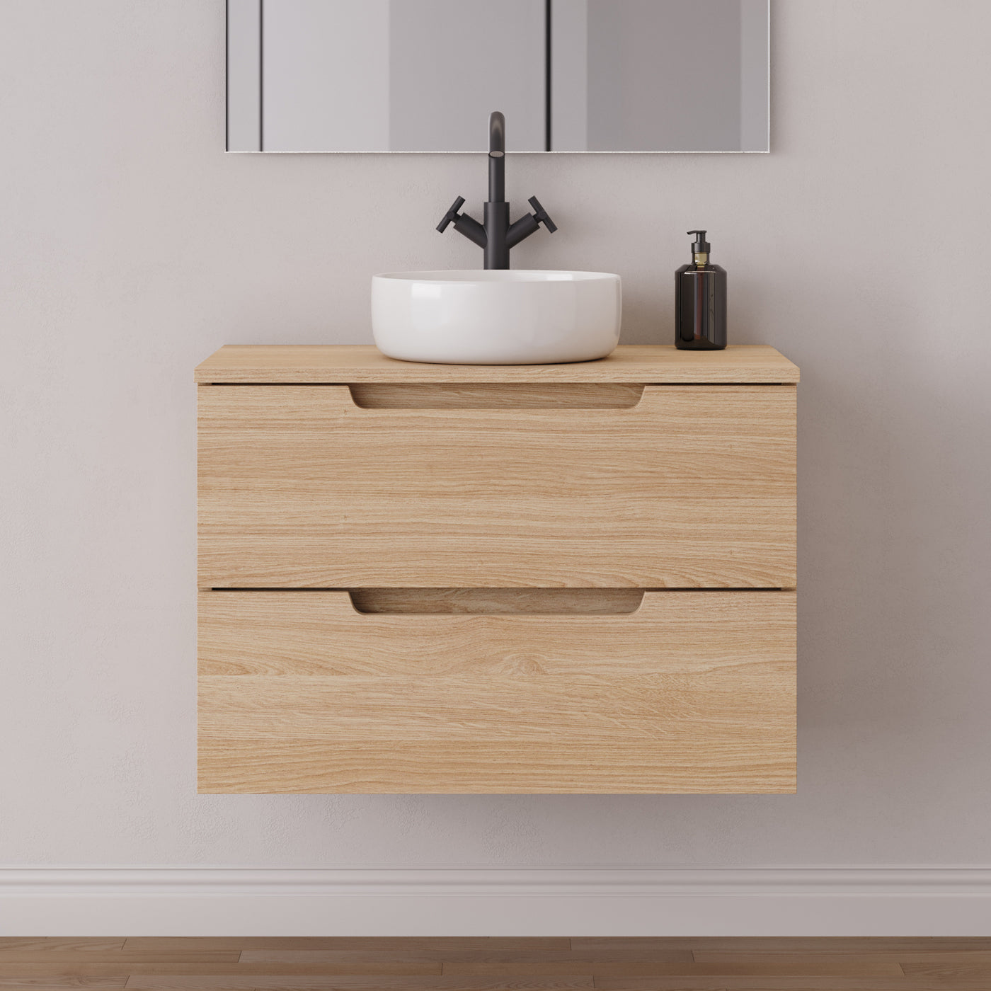 Meuble salle de bain SONRIZA 80cm roble era vasque ares