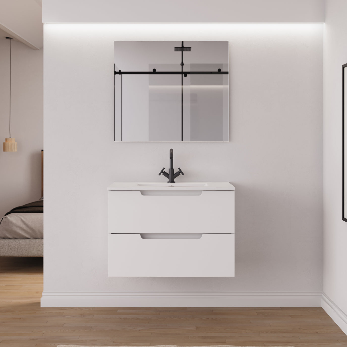 Ensemble Meuble salle de bain SONRIZA 80cm blanc