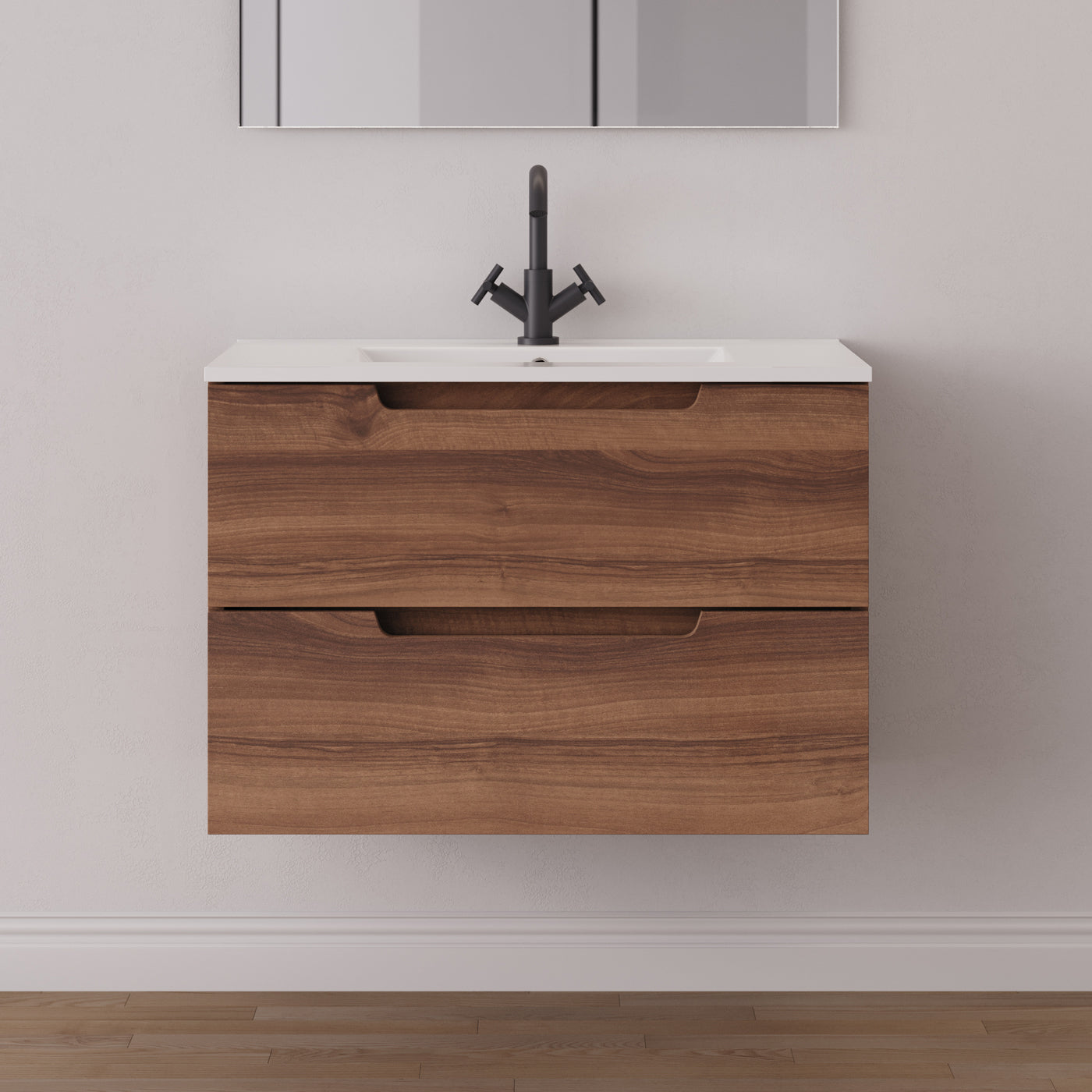 Meuble salle de bain SONRIZA 80cm noyer