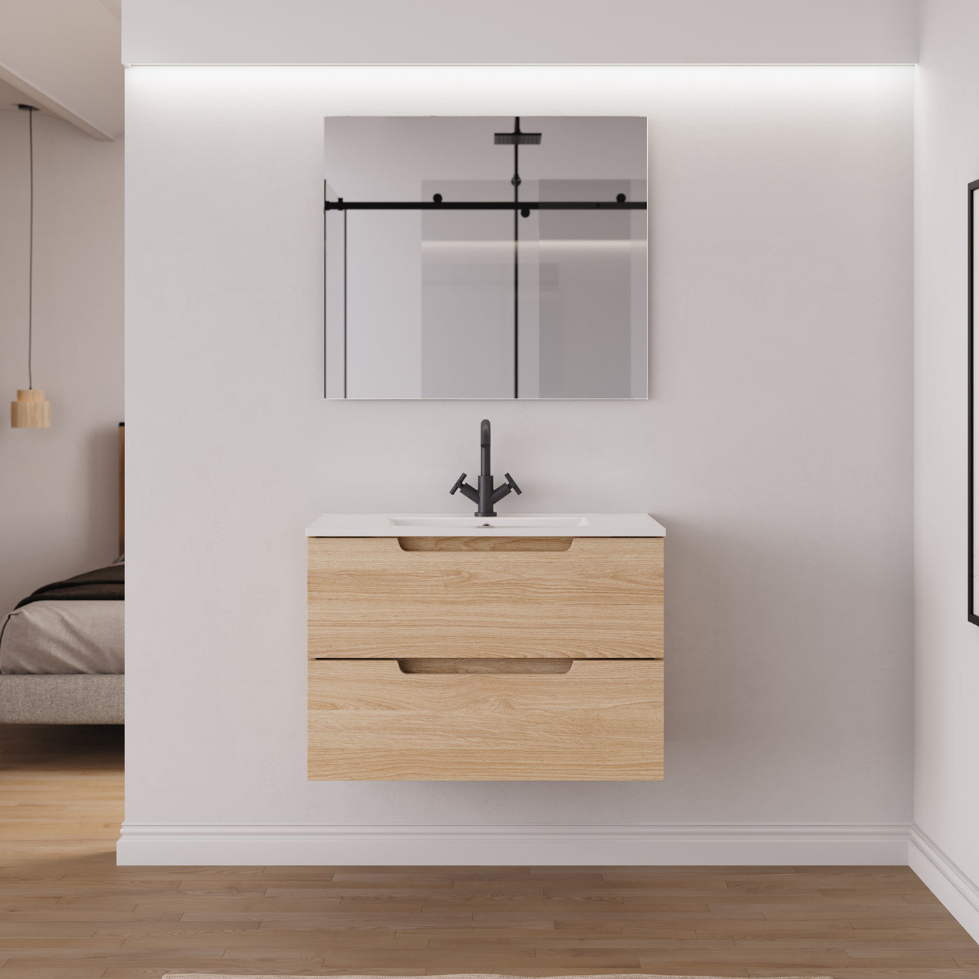Ensemble Meuble salle de bain SONRIZA 80cm roble era