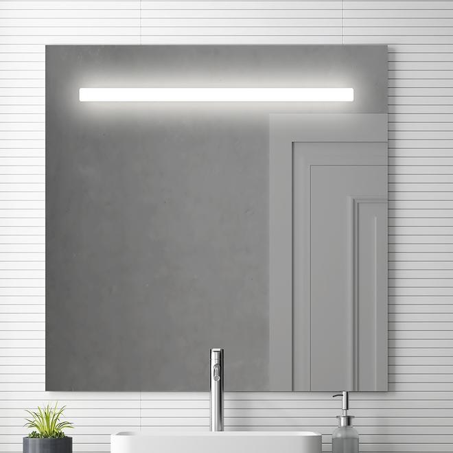 Miroir éclairage LED de salle de bain STAM avec interrupteur tactile - 70x80cm