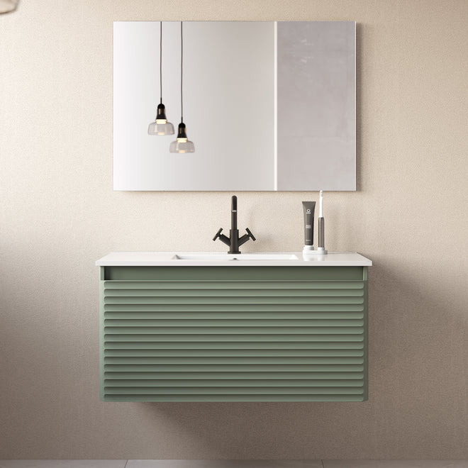 Meuble de salle de bain Suza 100 cm vert