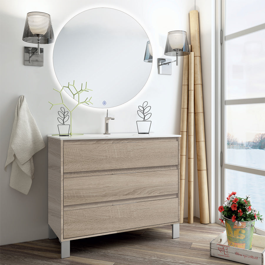 Meuble de salle de bain TIRIS 3C 80 cambrian miroir Solen