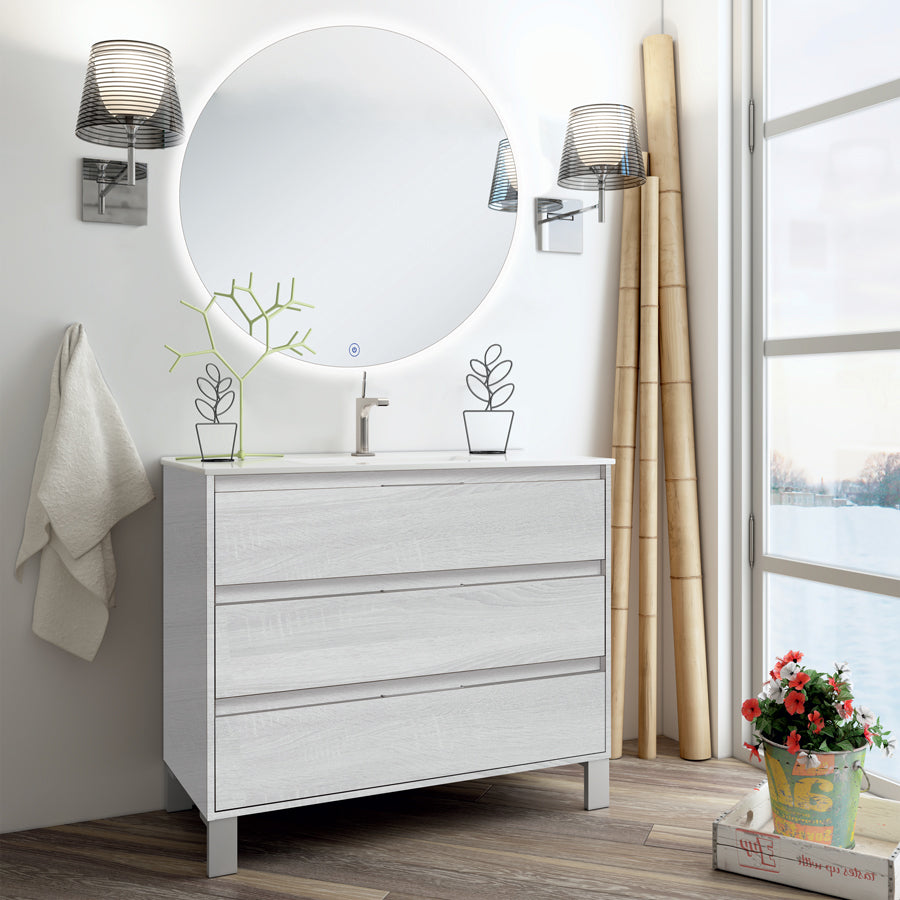 Meuble de salle de bain TIRIS 3C 80 hibernian miroir Solen