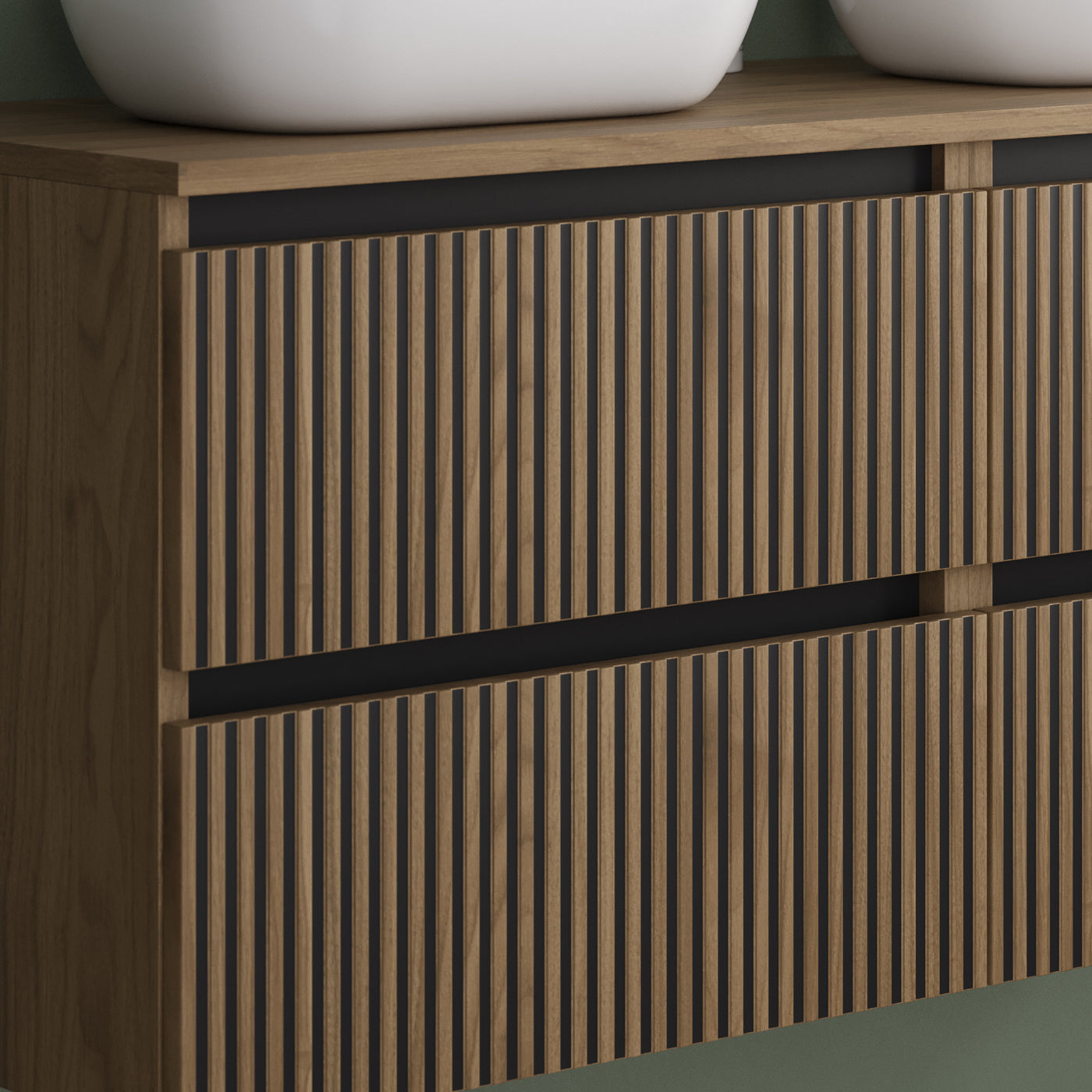 Meuble de salle de bain Veneria 120 140 cm vasque zeus nogal detail