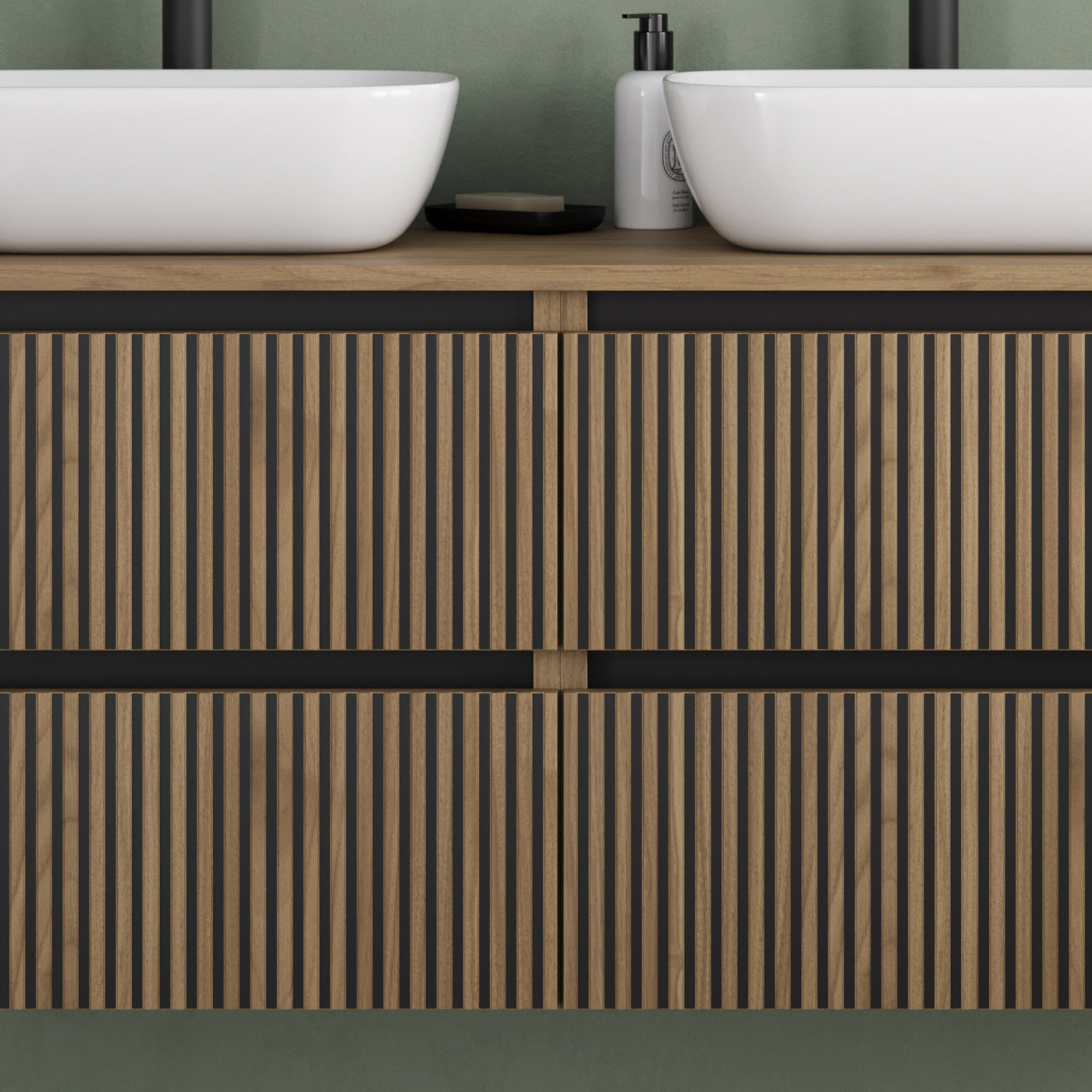Meuble de salle de bain Veneria 120 140 cm vasque zeus nogal detail2