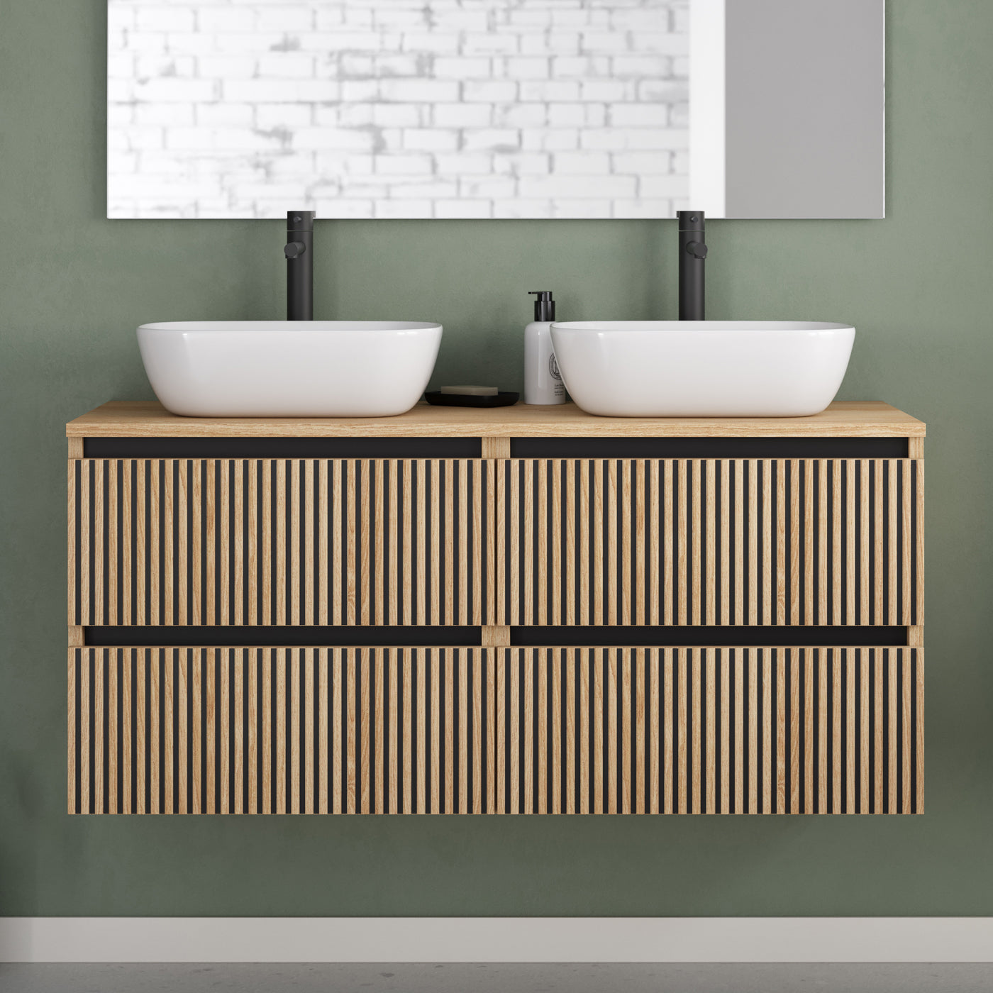 Meuble de salle de bain Veneria 120 140 cm vasque zeus roble era sans miroir2