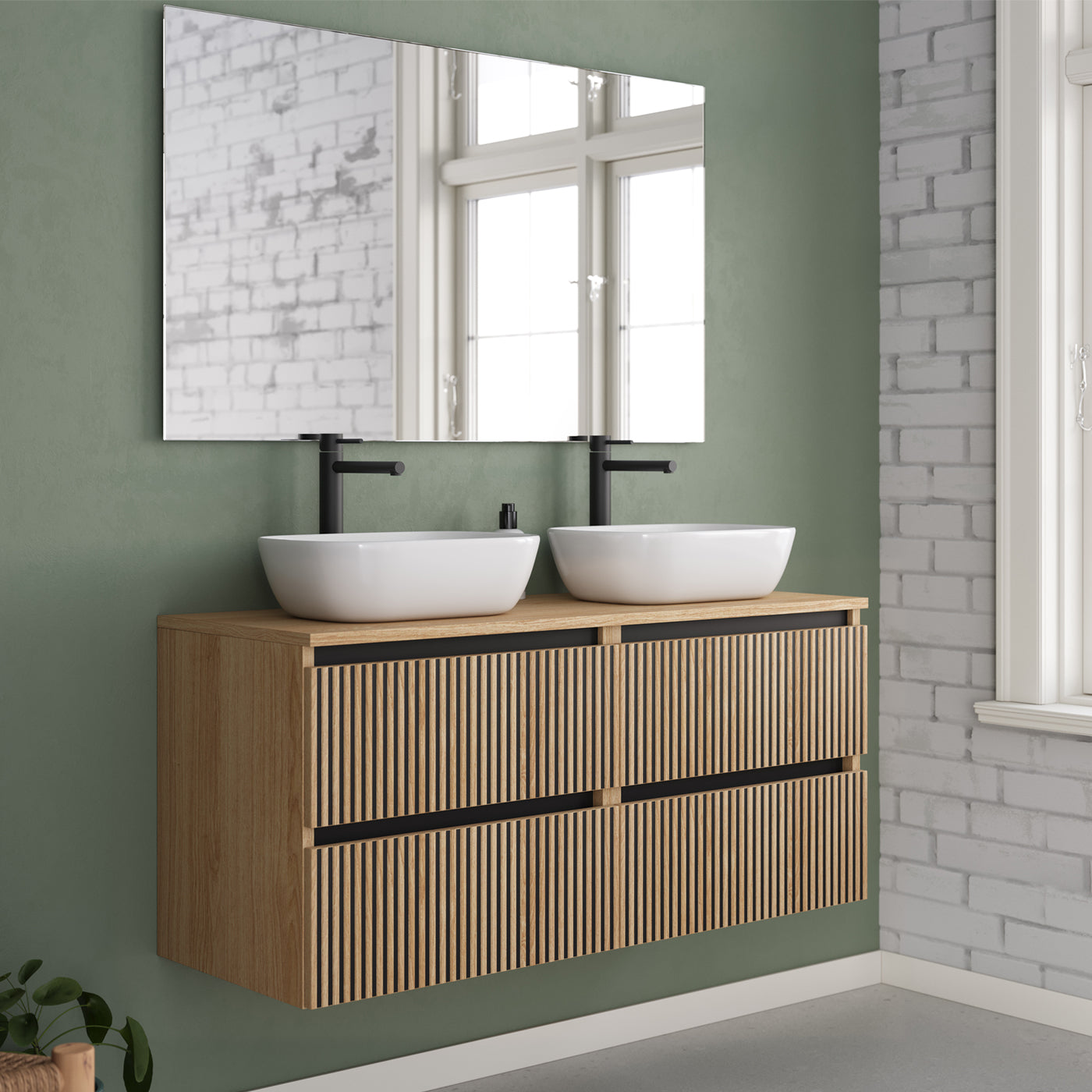 Meuble de salle de bain Veneria 120 140 cm vasque zeus roble era