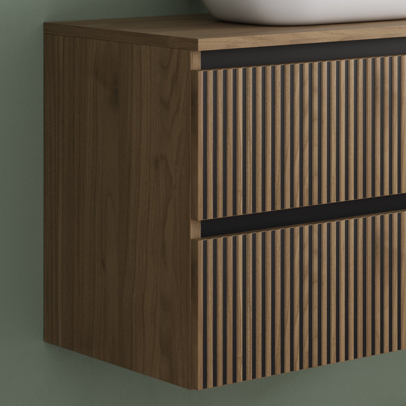 Meuble de salle de bain Veneria 60 70 cm 80 cm nogal vasque zeus detail