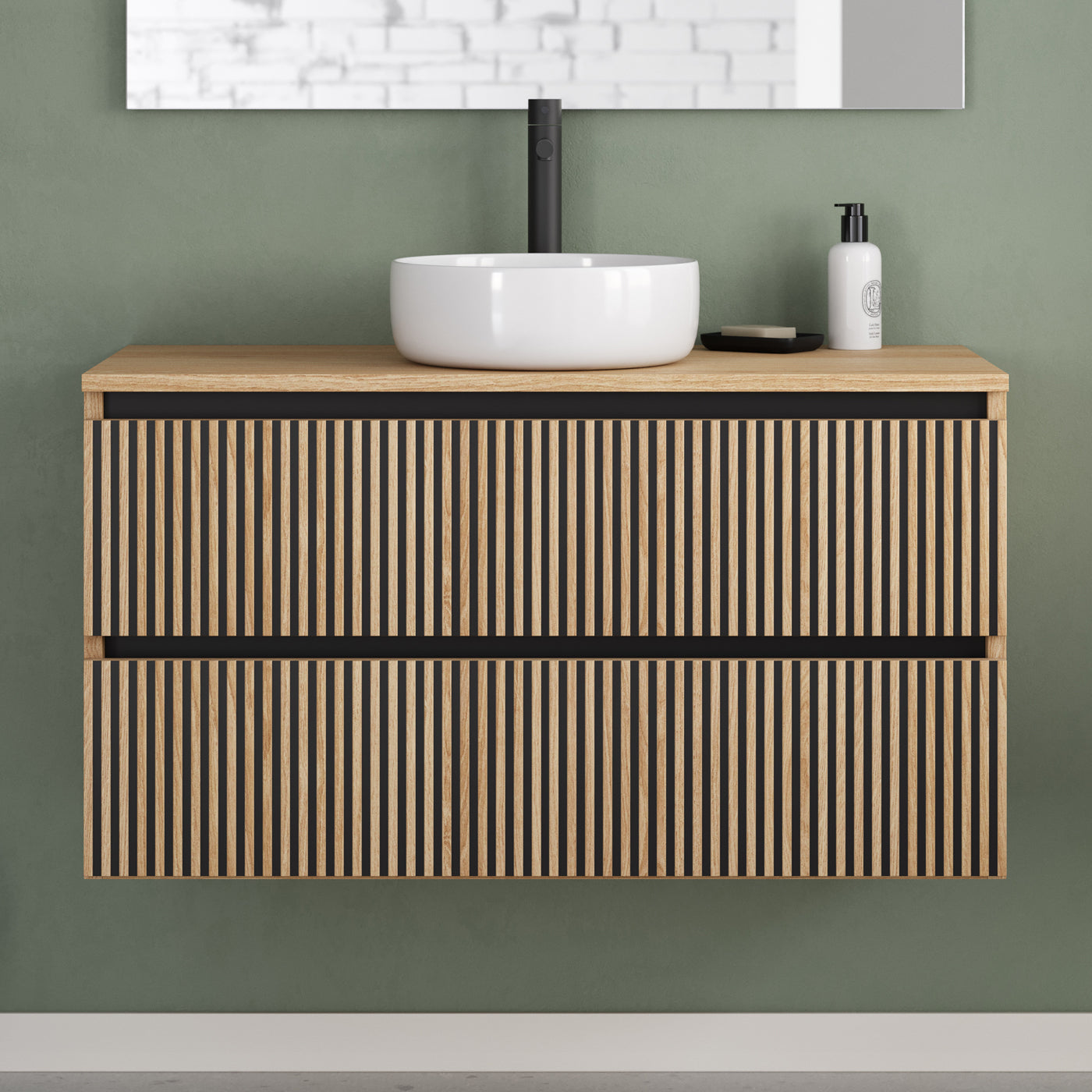 Meuble de salle de bain Veneria 90 100 cm vasque ares roble era sans miroir2