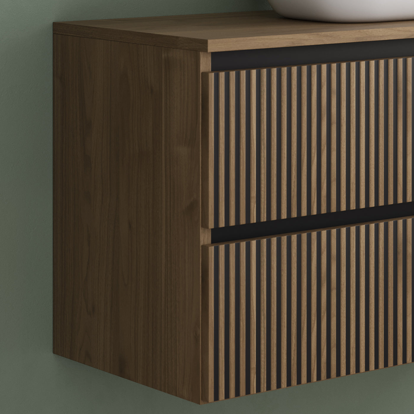 Meuble de salle de bain Veneria 90 100 cm vasque zeus nogal detail 2