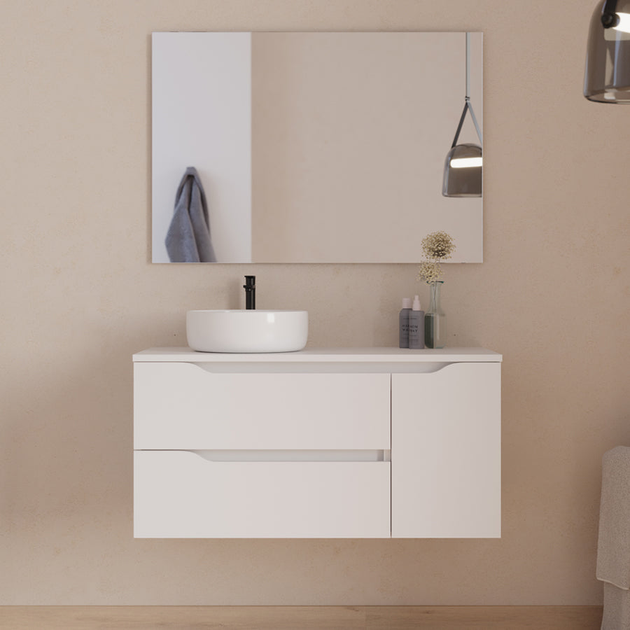 Meuble de salle de bain Zarza 100 cm vasque Ares blanc