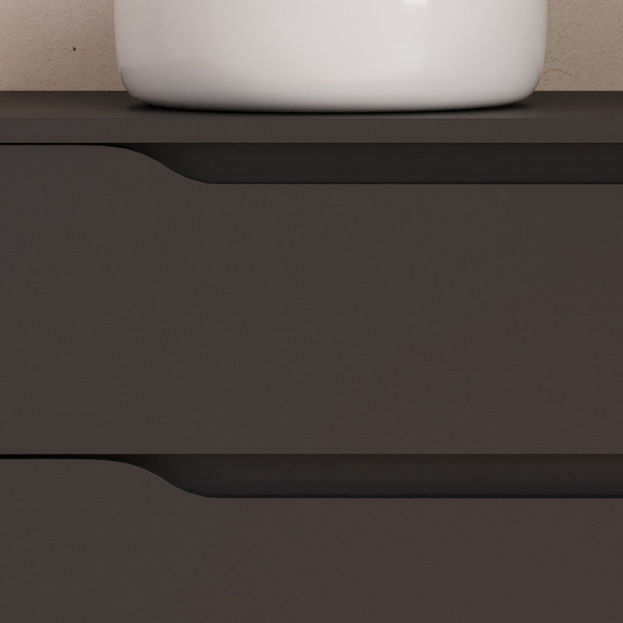 Meuble de salle de bain Zarza 100 cm vasque Ares noir detail