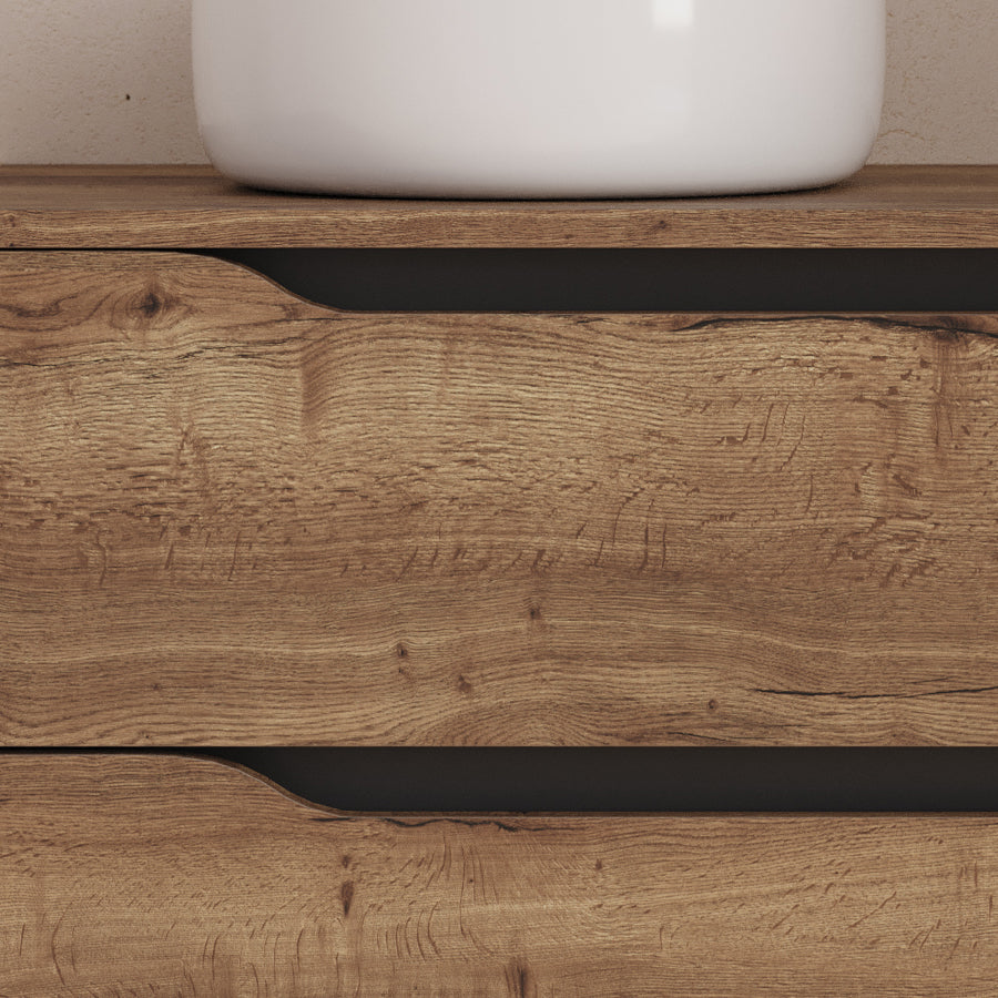 Meuble de salle de bain Zarza 100 cm vasque Ares tabaco detail