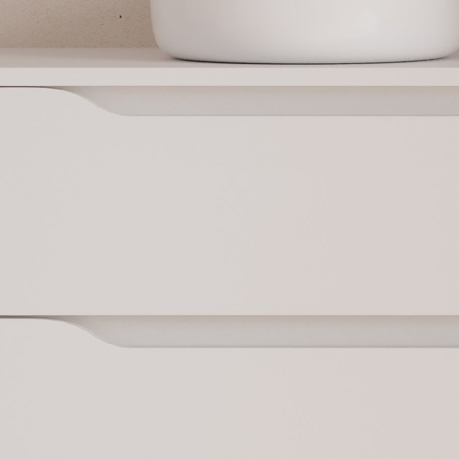 Meuble de salle de bain 120cm avec plateau, vasque à poser déportée à gauche Ares et miroir - 2 tiroirs et un placard - ZARZA