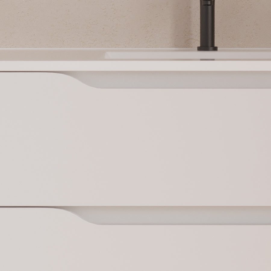 Meuble de salle de bain Zarza 80 cm plan vasque centre blanc detail