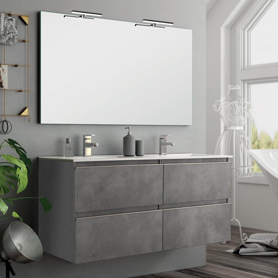 Meuble de salle de bain 140cm double vasque - 4 tiroirs - BALEA