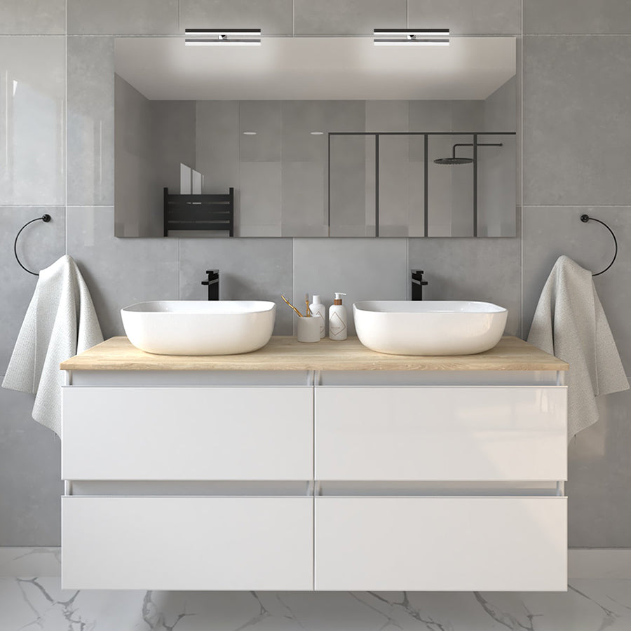 Meuble de salle de bain BALEA 120 blanc vasque zeus