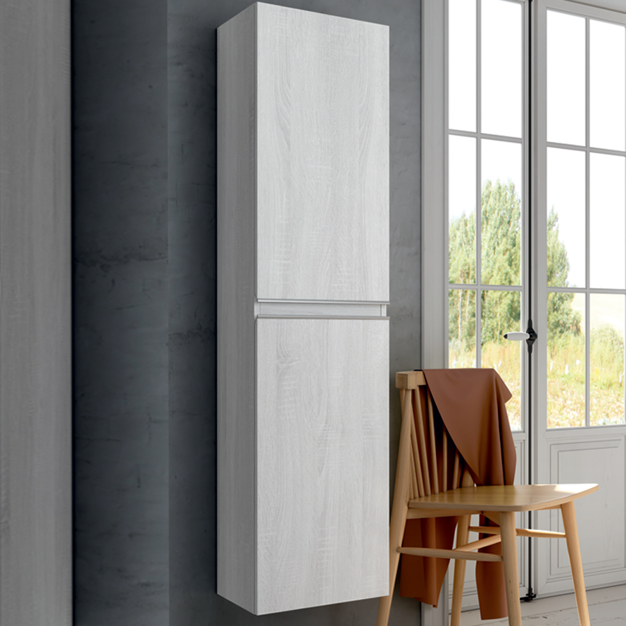 Ensemble meuble de salle de bain 120cm vasque déportée + colonne de rangement - OLYMPE