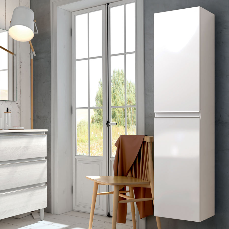 Ensemble meuble de salle de bain 100cm simple vasque + colonne de rangement - BALEA