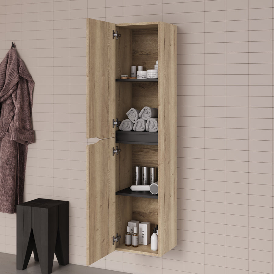 Meuble de salle de bain MATA simple vasque 3 tiroirs + colonne - 120cm