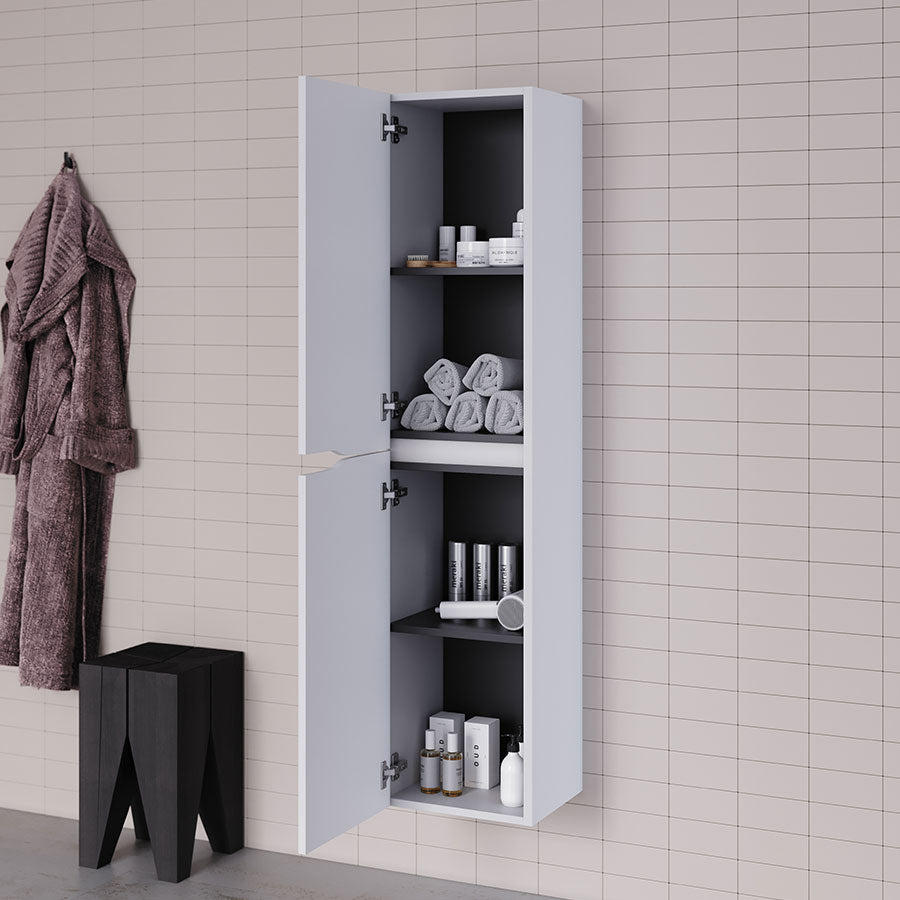 Meuble de salle de bain LUNA simple vasque 2 tiroirs + colonne - 120cm