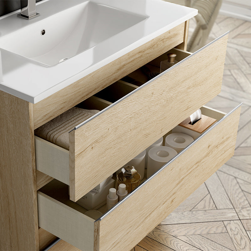 Meuble de salle de bain 120cm double vasque - 6 tiroirs - PALMA