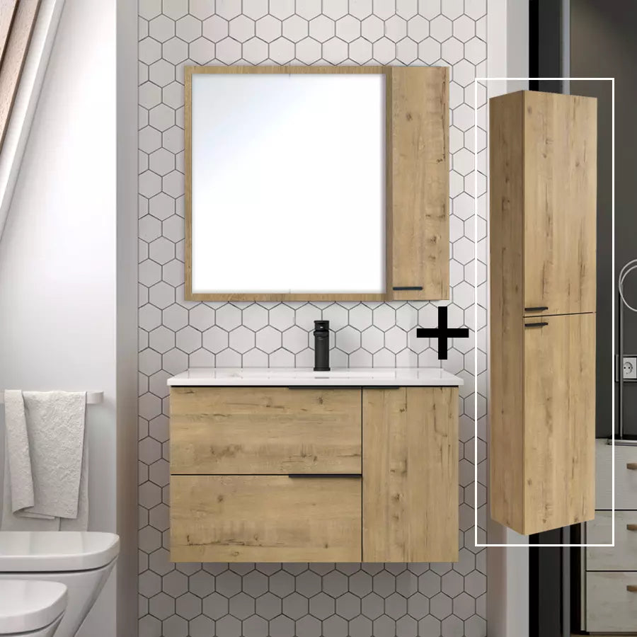 Meuble de salle de bain king 80 cm avec armoire