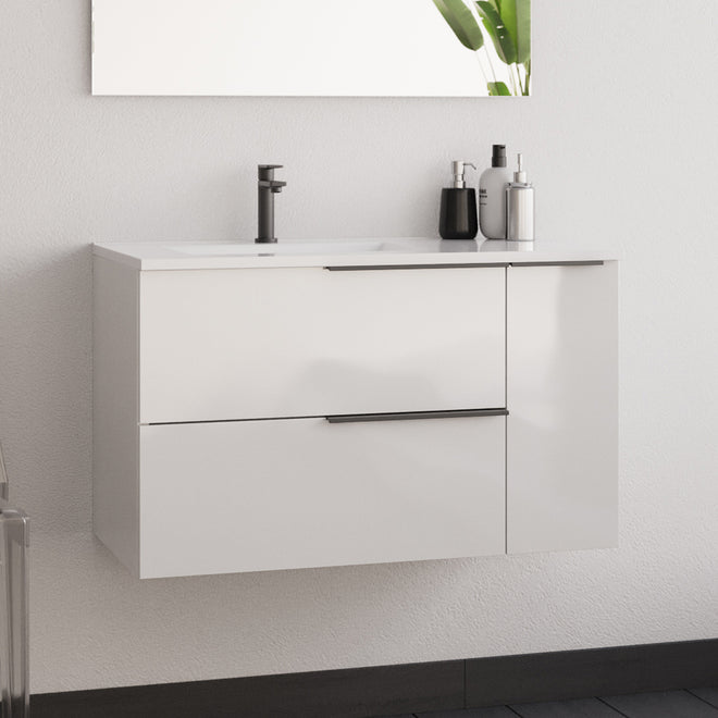 Meuble de salle de bain king 80 cm blanc sans miroir