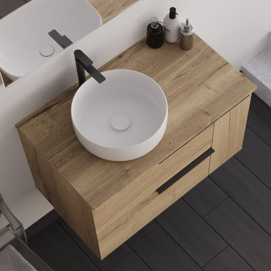 Meuble de salle de bain KING 80 cm déporté vasque ares vue de haut